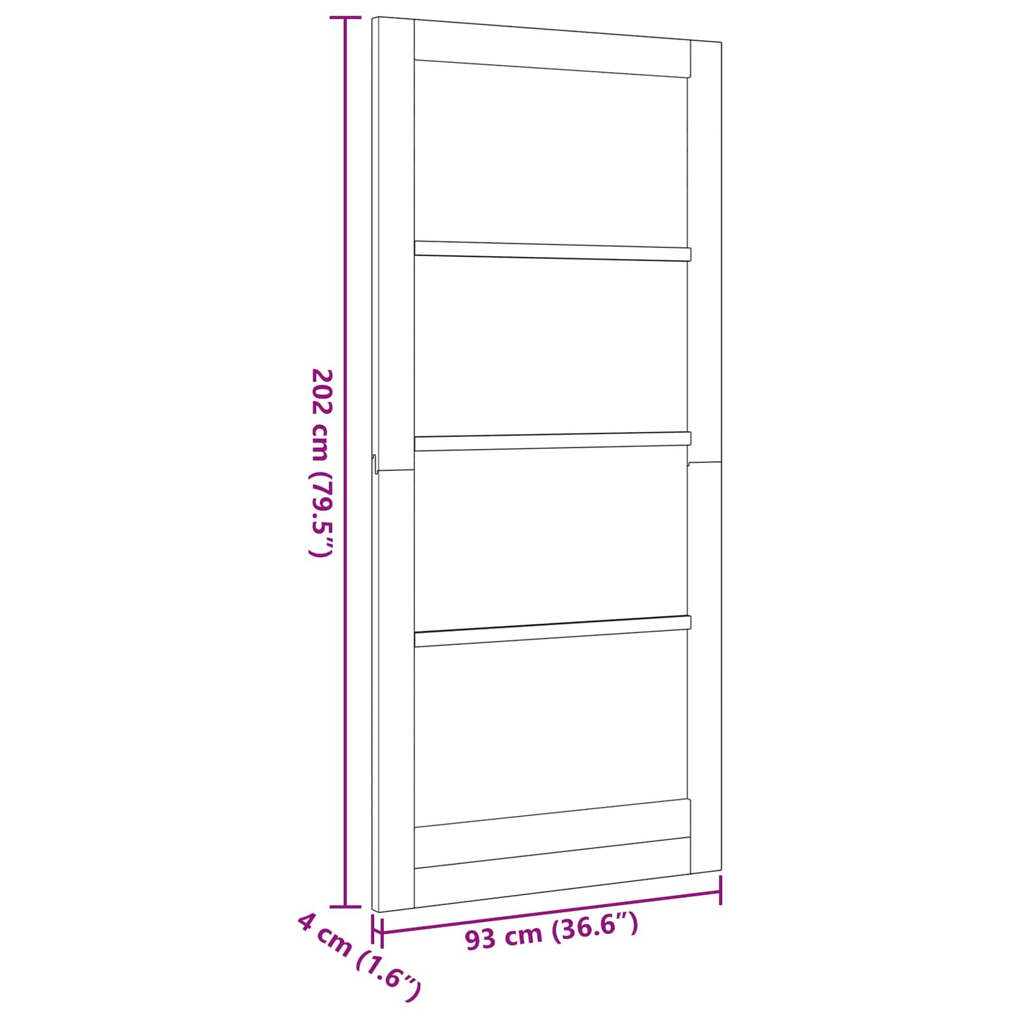 vidaXL Interior Door Natural 93 x 202 cm Plywood
