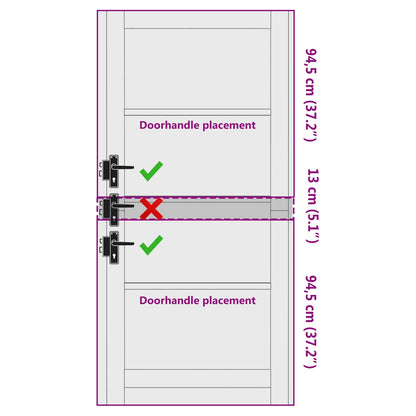 vidaXL Interior Door White 93 x 202 cm Plywood
