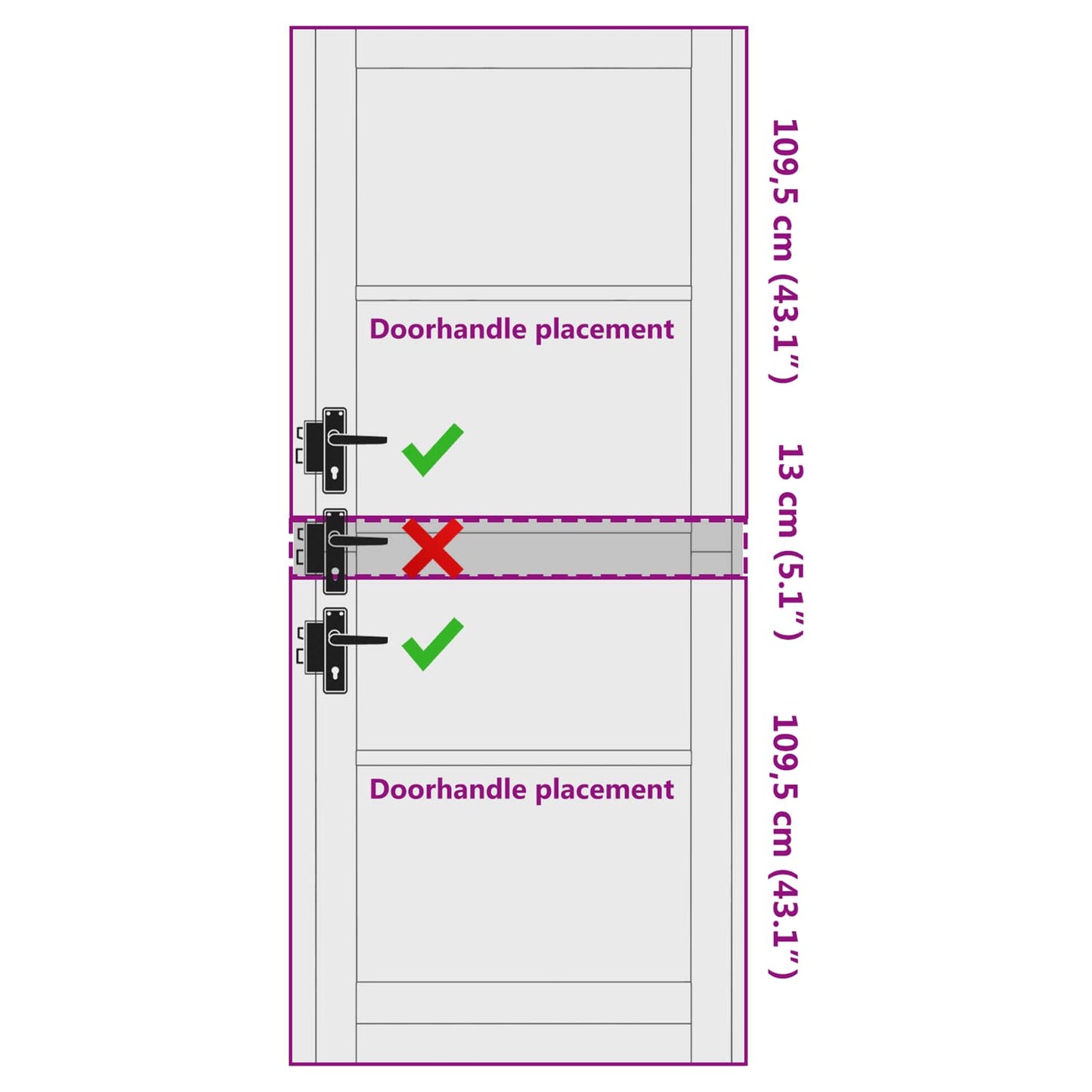 vidaXL Interior Door White 93 x 232 cm Plywood