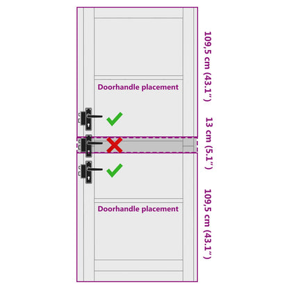 vidaXL Interior Door White 93 x 232 cm Plywood