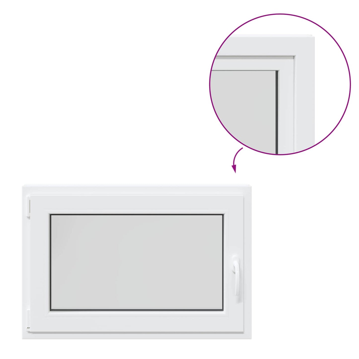 Basement Window RISOR 90 x 70 cm PVC and Glass White