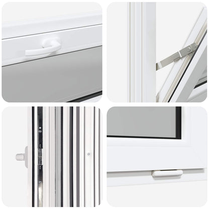 vidaXL Basement Window RISOR 100 x 40 cm PVC and Glass White