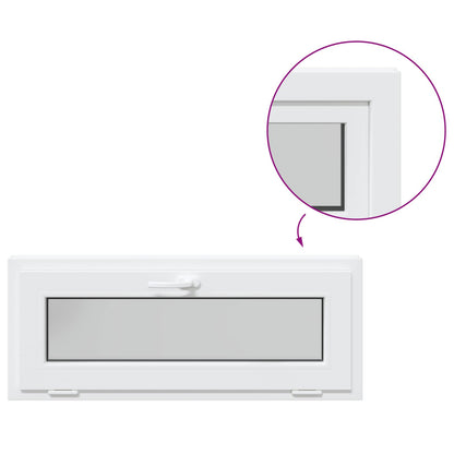 vidaXL Basement Window RISOR 100 x 40 cm PVC and Glass White