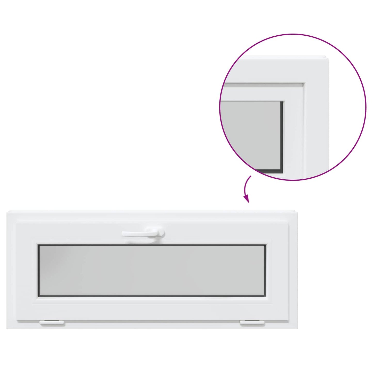 vidaXL Basement Window RISOR 100 x 40 cm PVC and Glass White