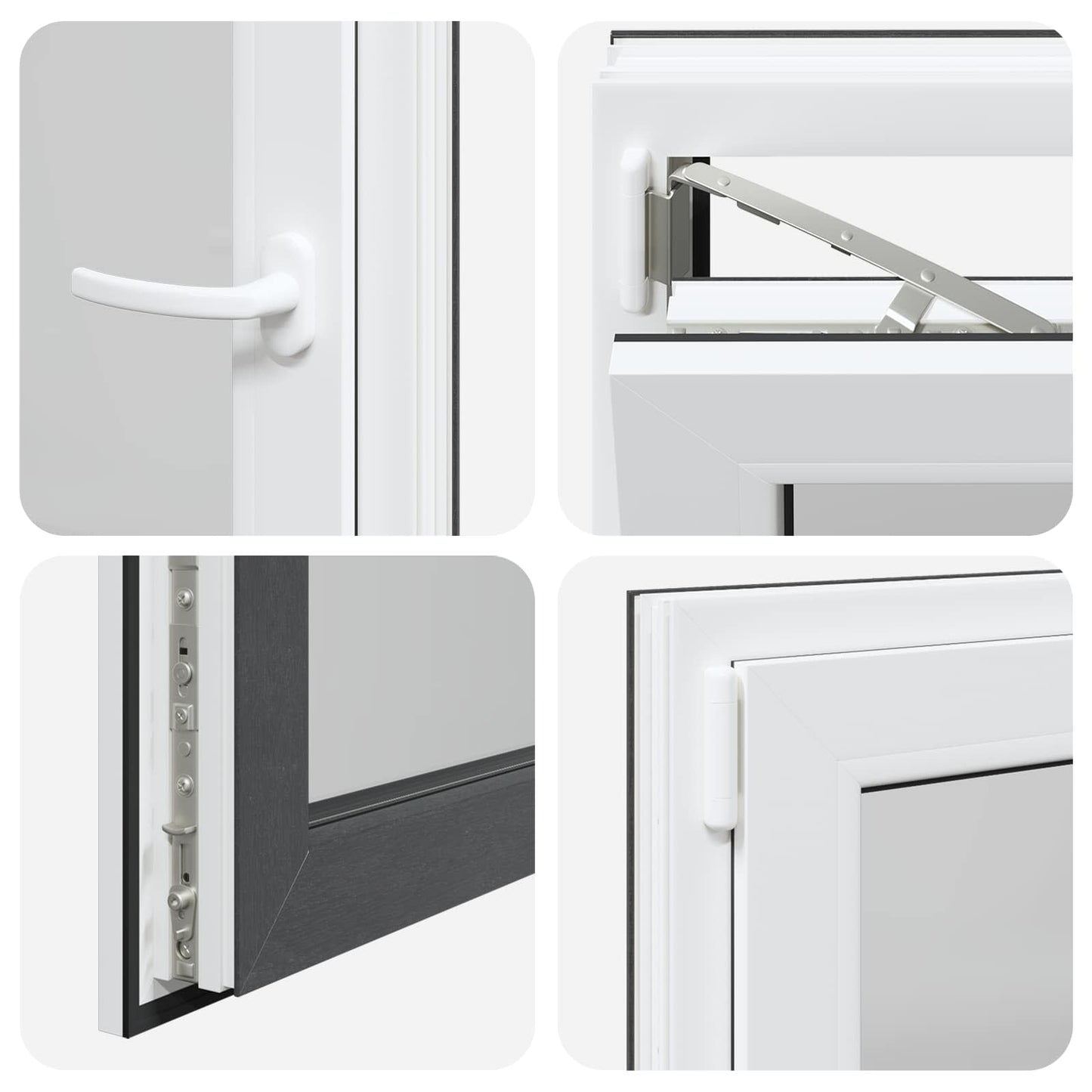 vidaXL Tilt & Turn Basement Window RISOR 60 x 80 cm PVC and Glass