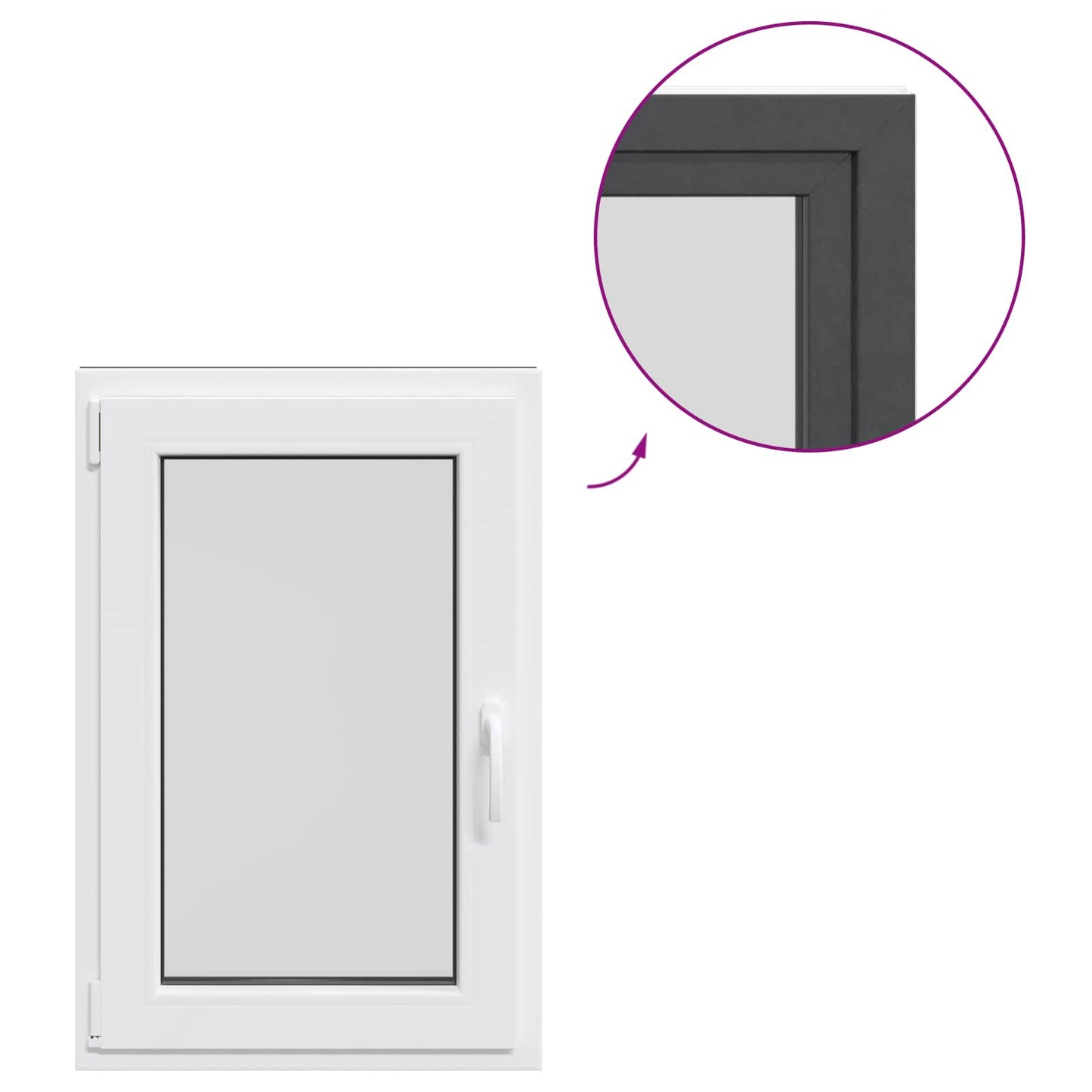 vidaXL Tilt & Turn Basement Window RISOR 60 x 80 cm PVC and Glass