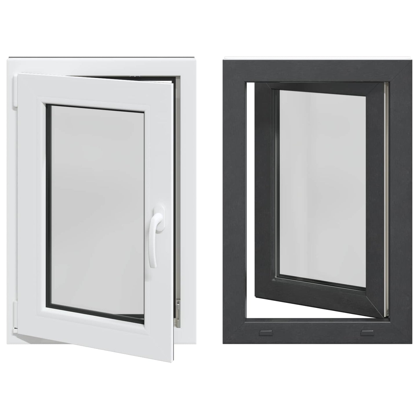 vidaXL Tilt & Turn Basement Window RISOR 60 x 80 cm PVC and Glass