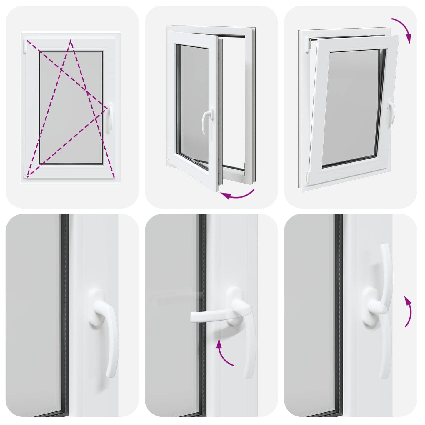 vidaXL Tilt & Turn Basement Window RISOR 60 x 80 cm PVC and Glass