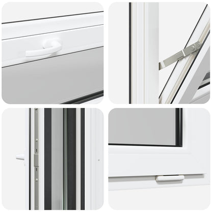 vidaXL Basement Window RISOR 80 x 40 cm PVC and Glass Anthracite