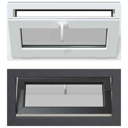 vidaXL Basement Window RISOR 80 x 40 cm PVC and Glass Anthracite