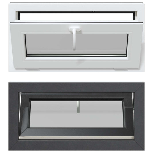 vidaXL Basement Window RISOR 80 x 40 cm PVC and Glass Anthracite
