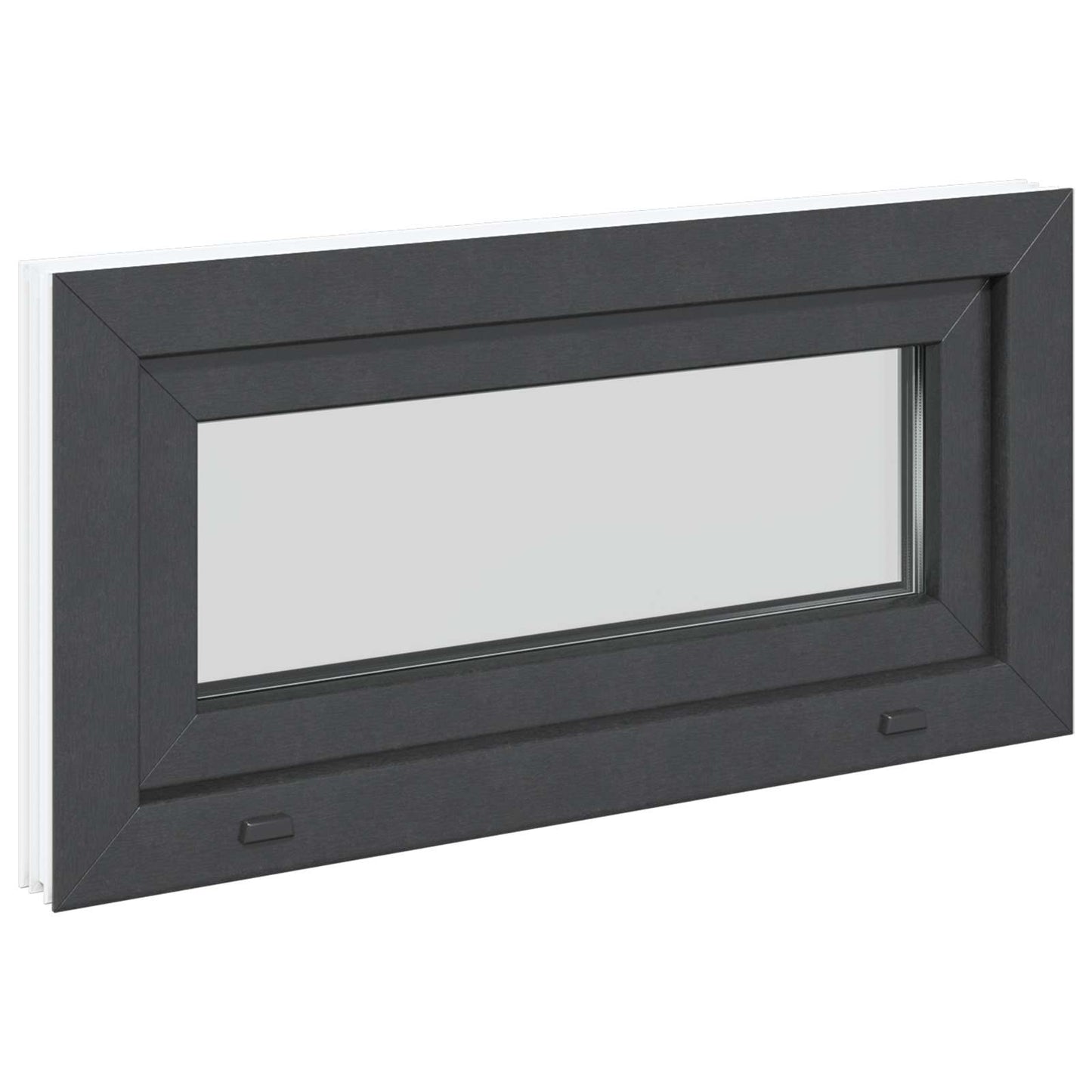 vidaXL Basement Window RISOR 80 x 40 cm PVC and Glass Anthracite