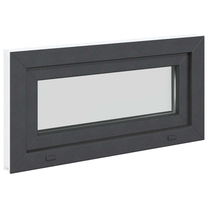vidaXL Basement Window RISOR 80 x 40 cm PVC and Glass Anthracite
