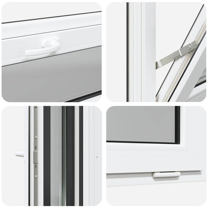 vidaXL Basement Window RISOR 80 x 40 cm PVC and Glass Anthracite