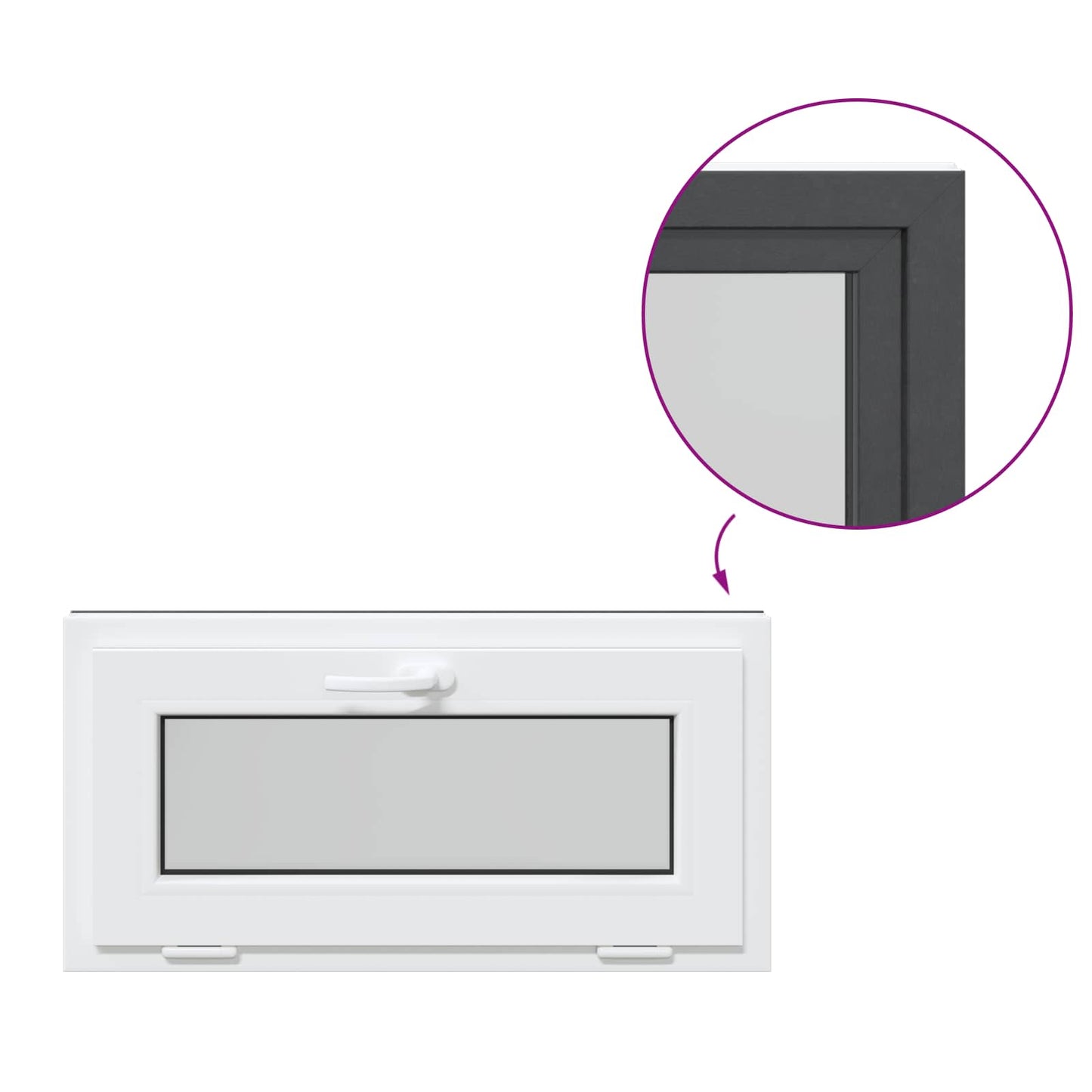 vidaXL Basement Window RISOR 80 x 40 cm PVC and Glass Anthracite