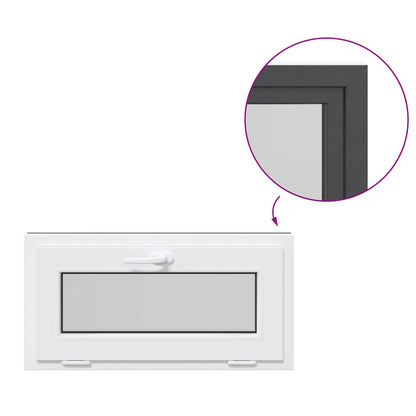 vidaXL Basement Window RISOR 80 x 40 cm PVC and Glass Anthracite