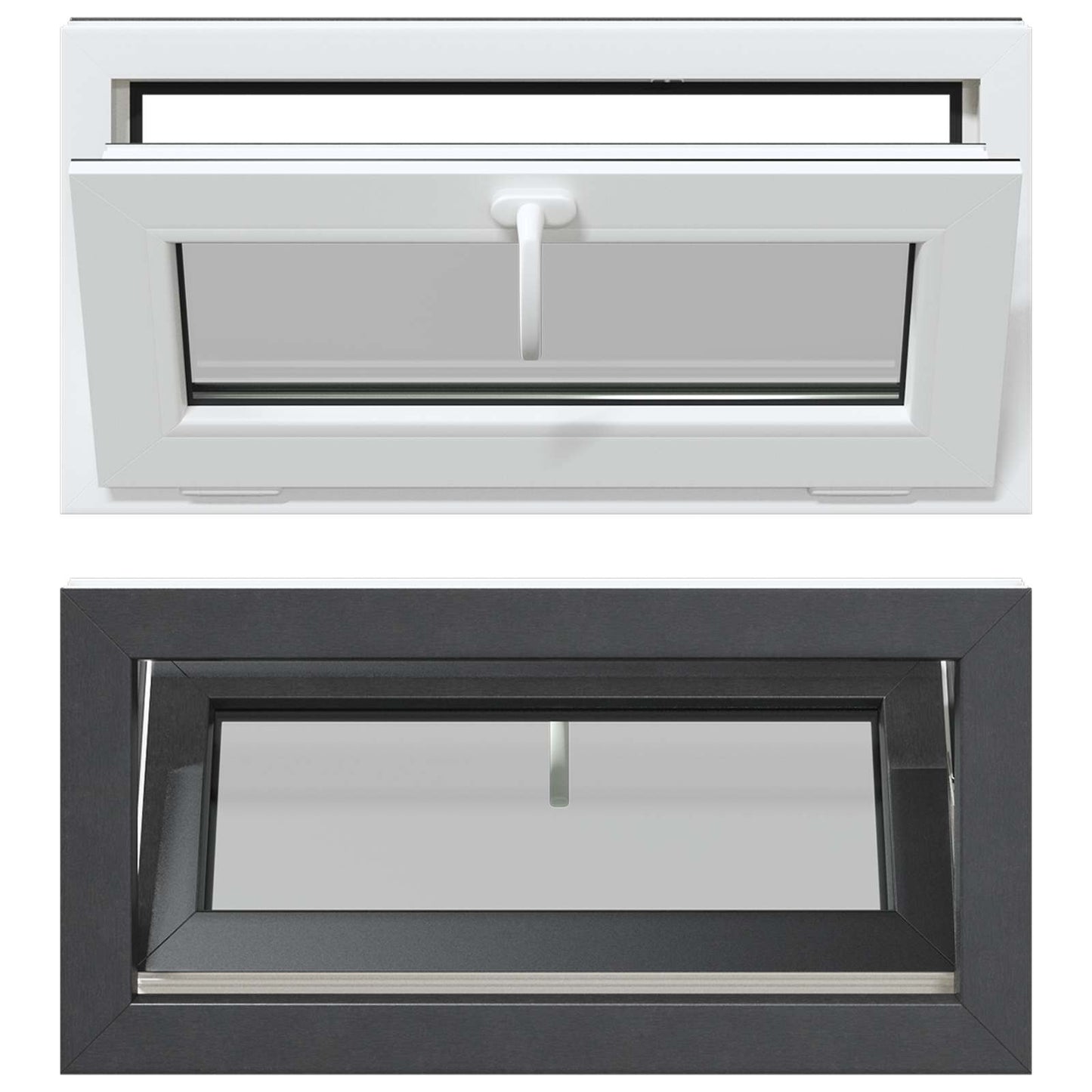 vidaXL Basement Window RISOR 80 x 40 cm PVC and Glass Anthracite