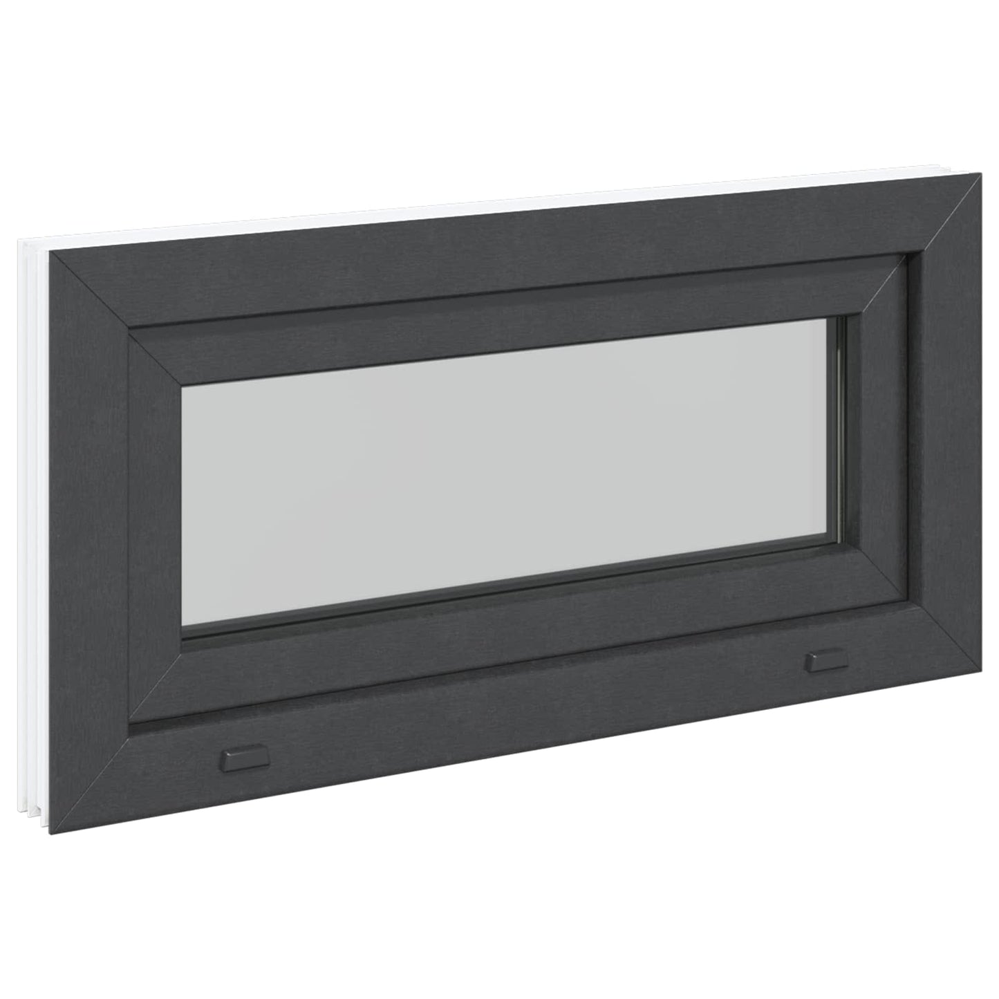 vidaXL Basement Window RISOR 80 x 40 cm PVC and Glass Anthracite