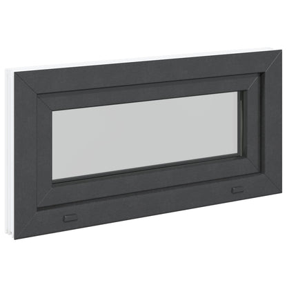 vidaXL Basement Window RISOR 80 x 40 cm PVC and Glass Anthracite