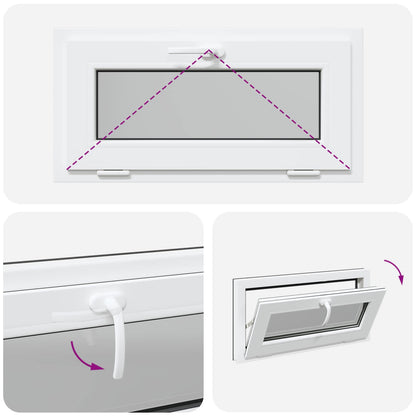 vidaXL Basement Window RISOR 80 x 40 cm PVC and Glass Anthracite
