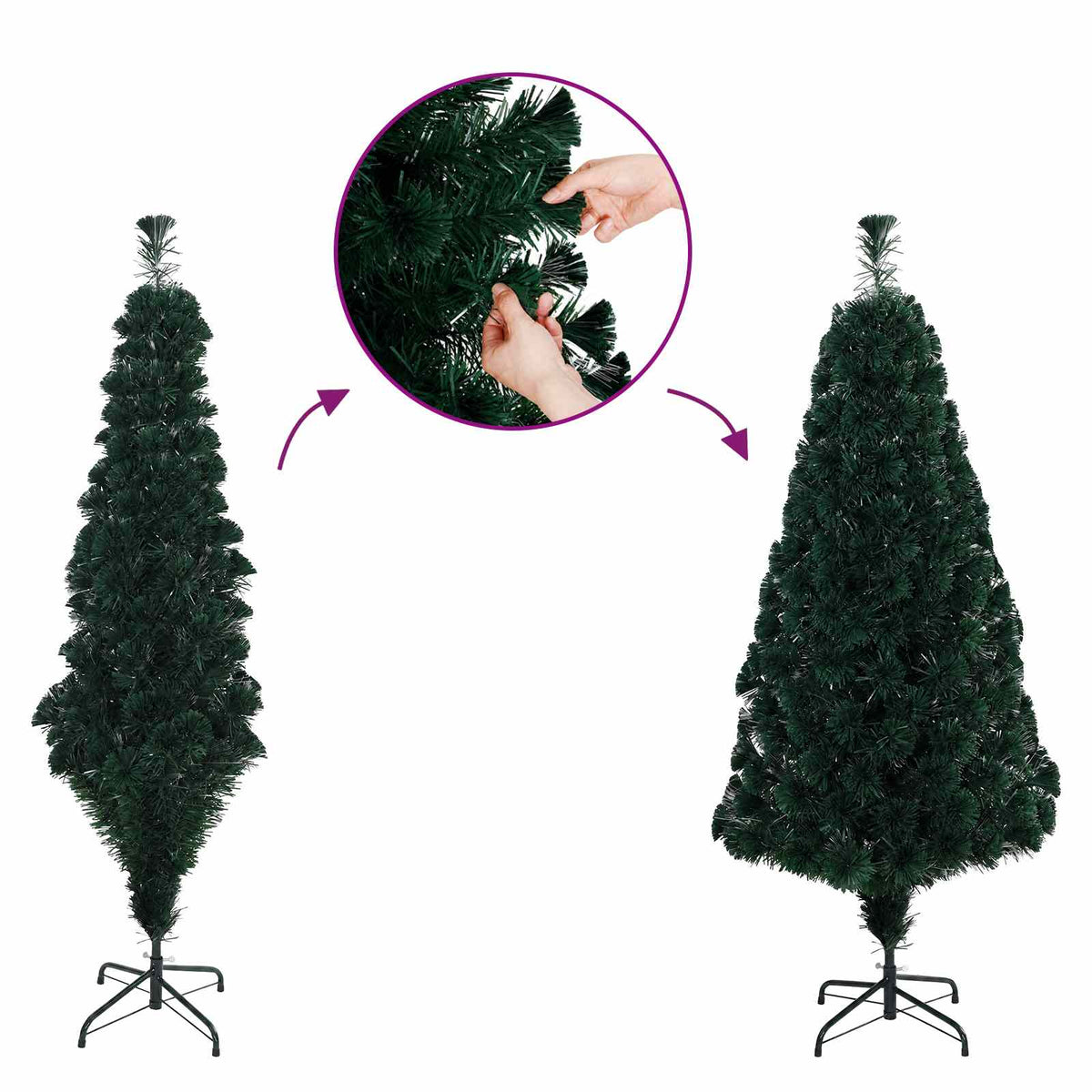 vidaXL Fiber Optic Christmas Tree 240 cm 36 LEDs Multicolour PVC