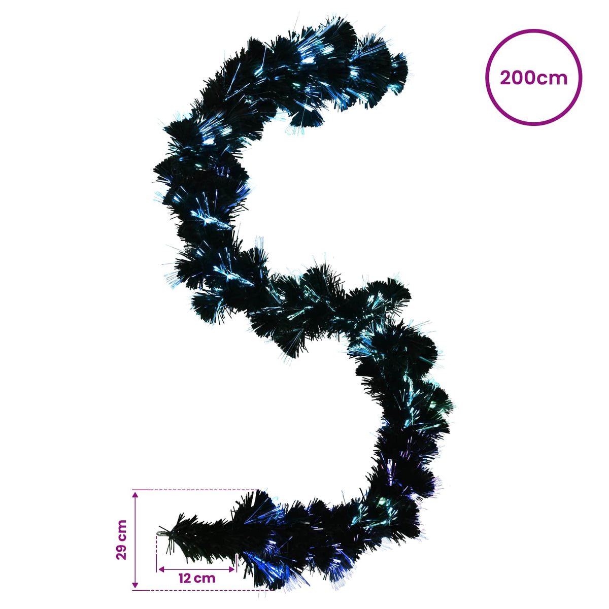 vidaXL Christmas Garland 48 LEDs Multicolour PVC