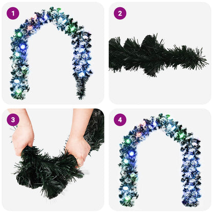 vidaXL Christmas Garland 200 cm 16 LEDs Multicolour PET