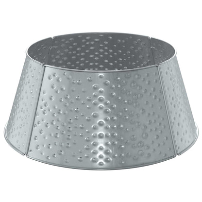vidaXL Christmas Tree Skirt Cone-shaped Silver Ø 62 x 25 cm Steel