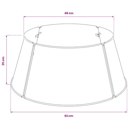 vidaXL Christmas Tree Skirt Cone-shaped Silver Ø 62 x 25 cm Steel