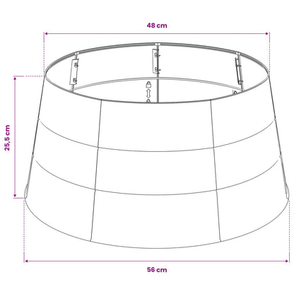 vidaXL Christmas Tree Skirt Cone-shaped Silver Ø 56 x 25.5 cm Plastic
