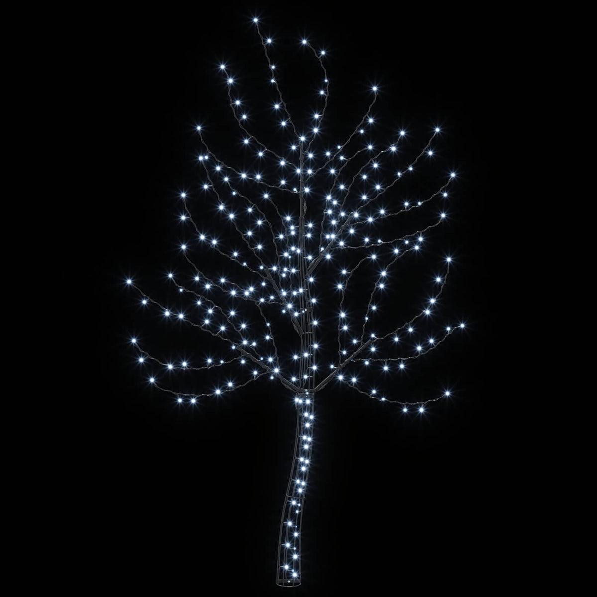 vidaXL LED Wall Christmas Tree 150 cm 140 LEDs Cold White Steel Black