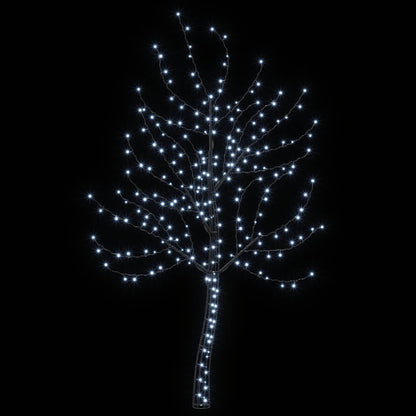 vidaXL LED Wall Christmas Tree 150 cm 140 LEDs Cold White Steel Black