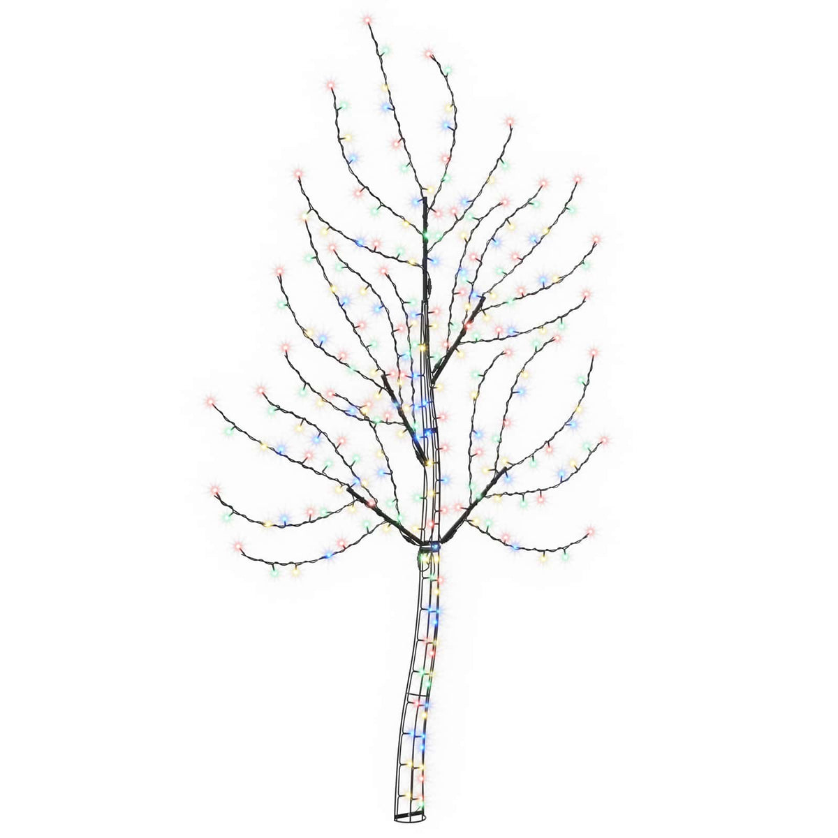 vidaXL LED Wall Christmas Tree 150 cm 140 LEDs Multicolour Steel Black