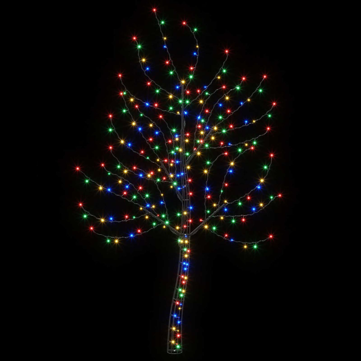 vidaXL LED Wall Christmas Tree 150 cm 140 LEDs Multicolour Steel Black