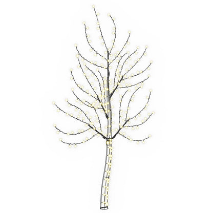 vidaXL LED Wall Christmas Tree 180 cm 200 LEDs Warm White Steel Black