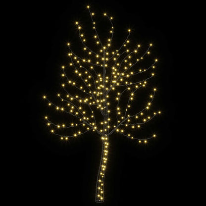 vidaXL LED Wall Christmas Tree 180 cm 200 LEDs Warm White Steel Black
