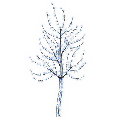vidaXL LED Wall Christmas Tree 180 cm 200 LEDs Blue Steel Black