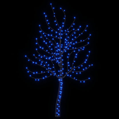 vidaXL LED Wall Christmas Tree 180 cm 200 LEDs Blue Steel Black