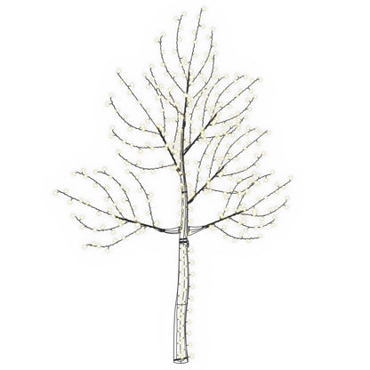 vidaXL LED Wall Christmas Tree 210 cm 312 LEDs Warm White Steel Black
