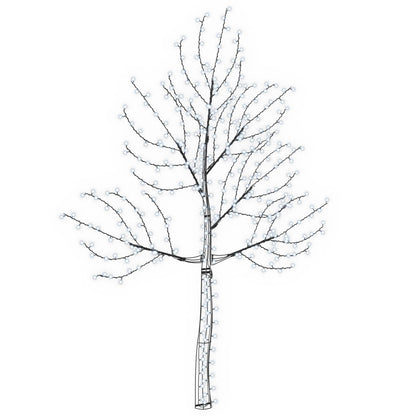 vidaXL LED Wall Christmas Tree 210 cm 312 LEDs Cold White Steel Black