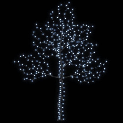 vidaXL LED Wall Christmas Tree 210 cm 312 LEDs Cold White Steel Black