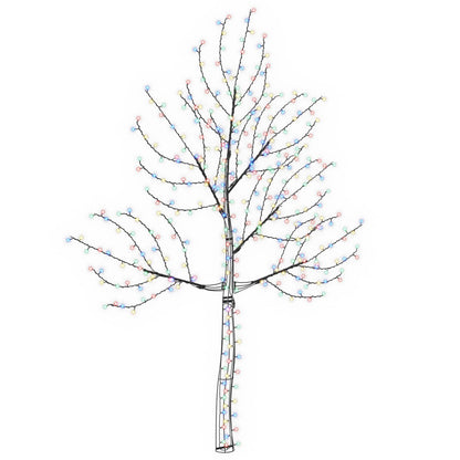 vidaXL LED Wall Christmas Tree 210 cm 312 LEDs Multicolour Steel Black