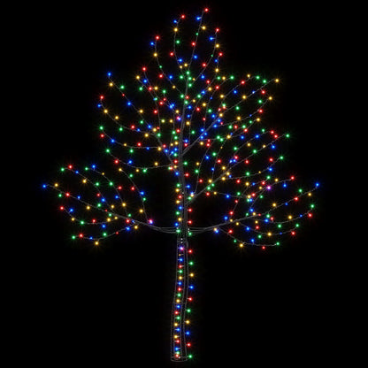vidaXL LED Wall Christmas Tree 210 cm 312 LEDs Multicolour Steel Black
