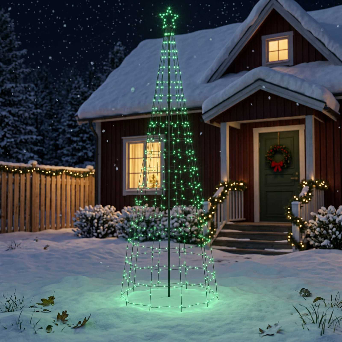 vidaXL LED Christmas Tree 300 cm 390 LEDs RGB Steel RGB