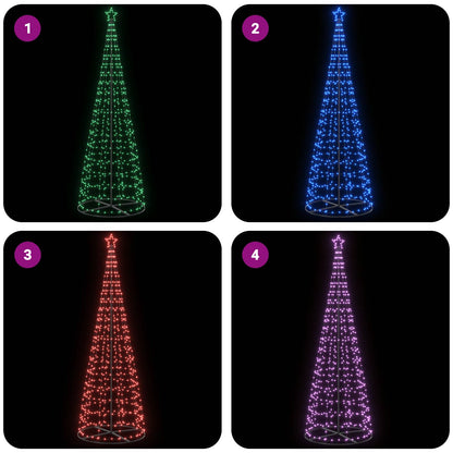 vidaXL LED Christmas Tree 300 cm 390 LEDs RGB Steel RGB