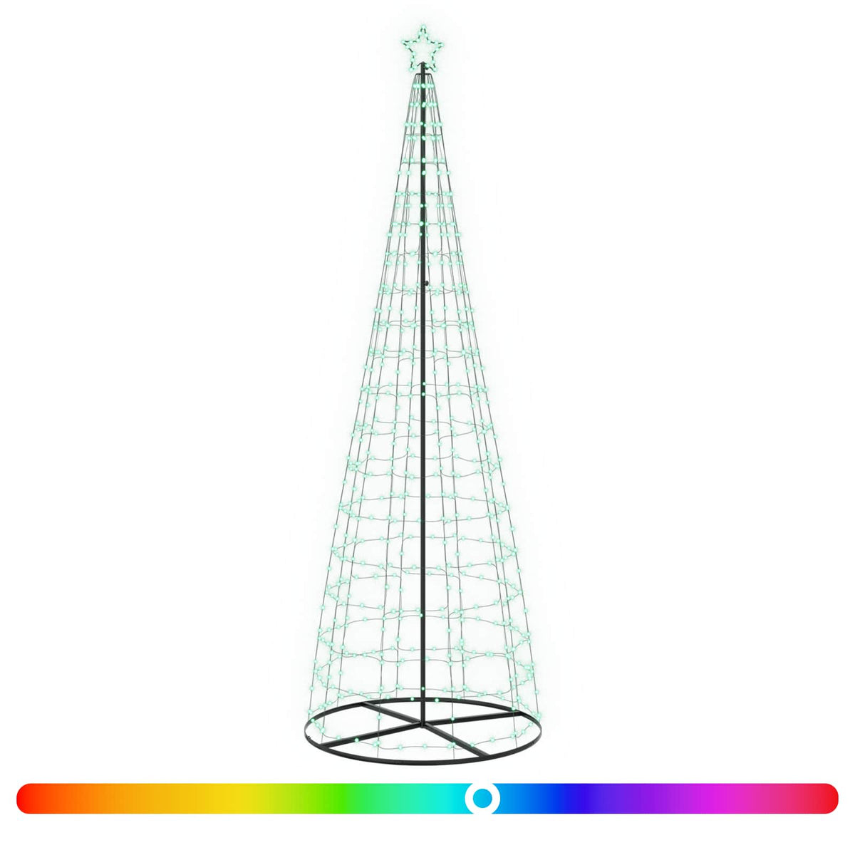 vidaXL LED Christmas Tree 300 cm 390 LEDs RGB Steel RGB
