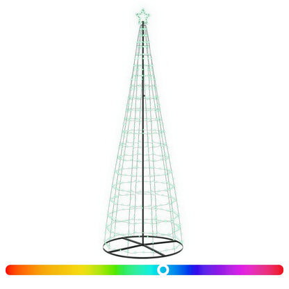 vidaXL LED Christmas Tree 300 cm 390 LEDs RGB Steel RGB