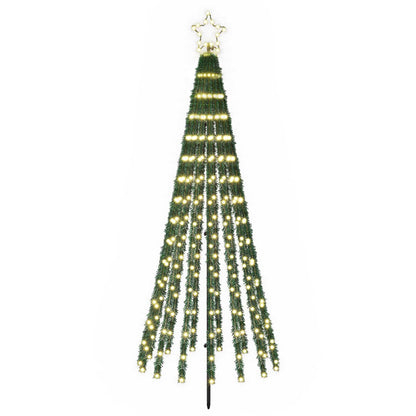 vidaXL LED Christmas Tree 180 cm 255 LEDs Warm White Steel Black