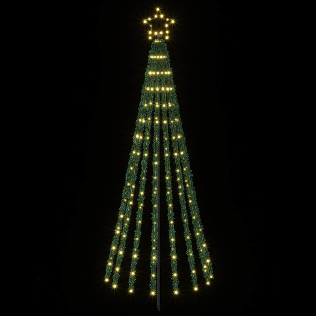 vidaXL LED Christmas Tree 180 cm 255 LEDs Warm White Steel Black