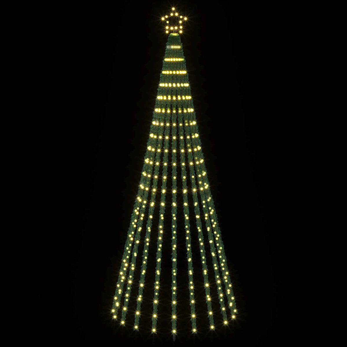 vidaXL LED Christmas Tree 250 cm 475 LEDs Warm White Steel Black
